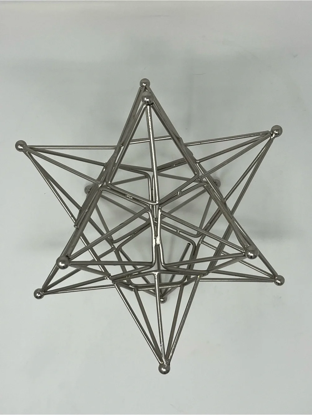 Modern Geometric Metal Sculpture Abstract Decor 9” Contemporary Table Accent